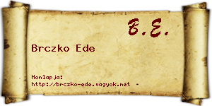 Brczko Ede névjegykártya